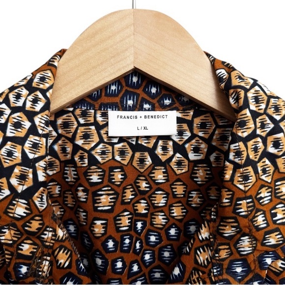 Francis + Benedict Printed Belted Button Down Shirt Dress L/XL - Picture 5 of 6